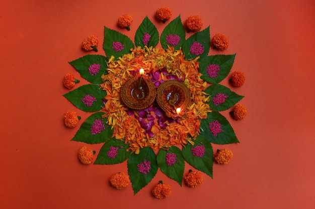 colorido diwali rangoli background