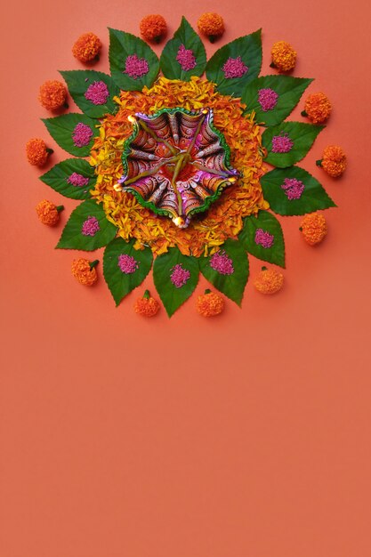 colorido diwali rangoli background