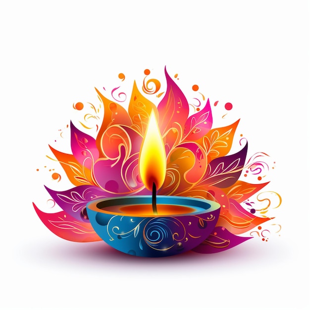 Colorido feliz Diwali Diya