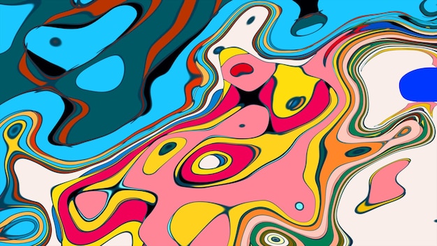 Colorido fluido abstracto patrón de fondo psicodélico para el verano