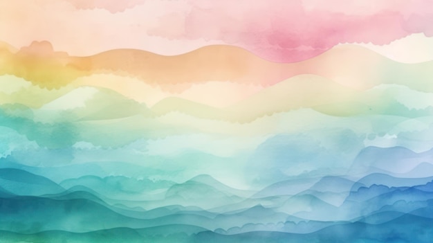 Un colorido fondo de acuarela y papel tapiz de arco iris