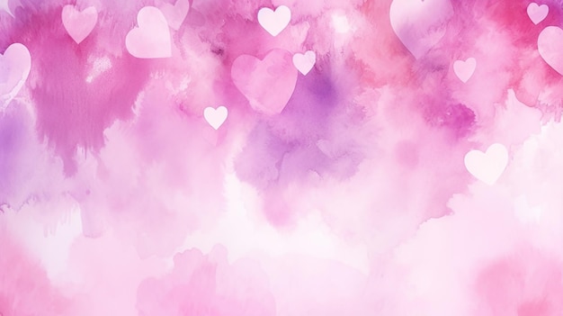 colorido fondo de acuarela rosa para el día de San Valentín