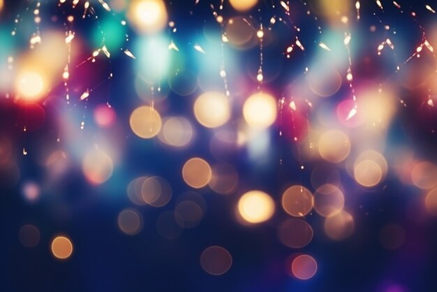 Foto el colorido fondo bokeh de navidad