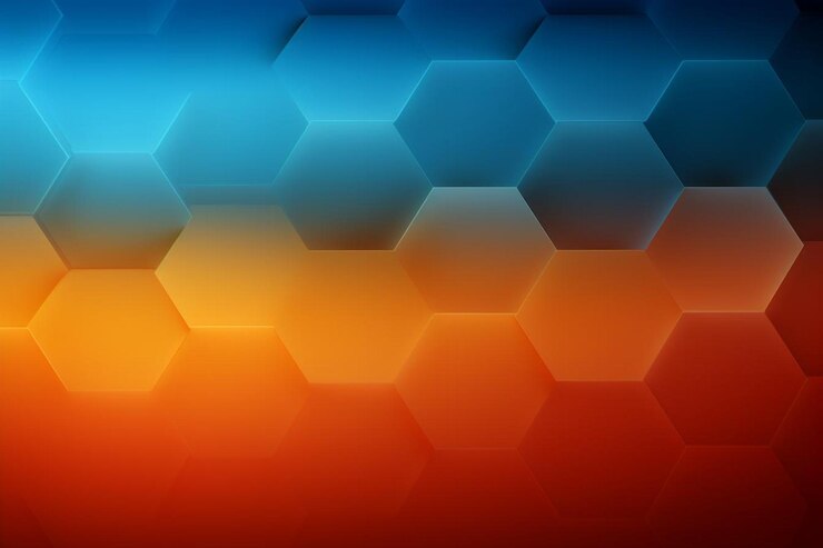 Foto un colorido fondo de color naranja y azul con cuadrados naranjas y azules
