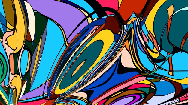 Colorido fondo fluido psicodélico abstracto para el festival de música de verano