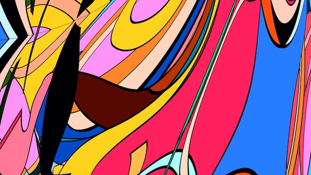 Colorido fondo fluido psicodélico abstracto para el festival de música de verano