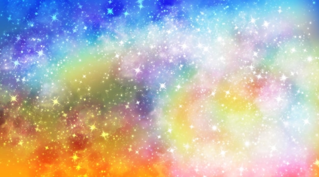 Un colorido fondo de galaxia con un fondo de arco iris.