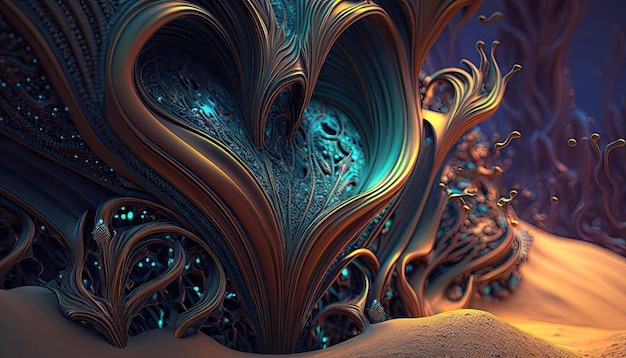 Un colorido fondo de pantalla fractal con un diseño en espiral.