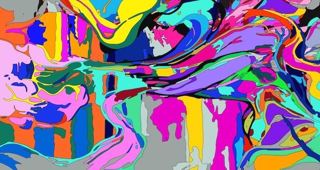Colorido fondo psicodélico fluido abstracto Año Nuevo 2025
