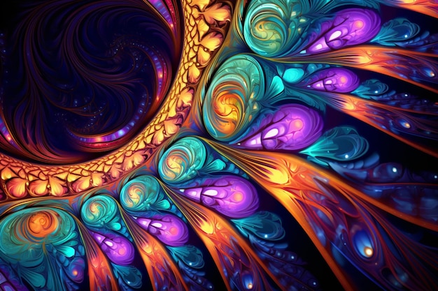 Un colorido fractal que se compone de muchos colores.