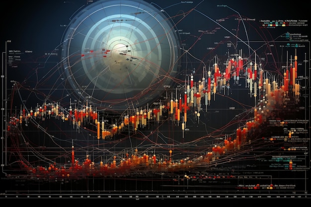 Colorido gráfico de velas y datos Generativo Ai