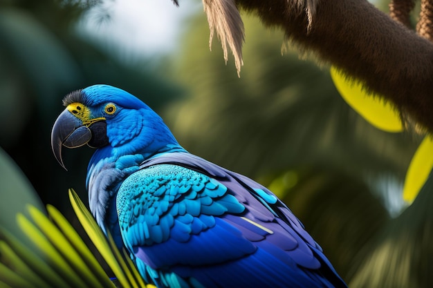 colorido de guacamayo sentado en el árbol