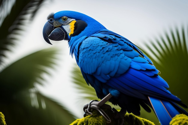 colorido de guacamayo sentado en el árbol