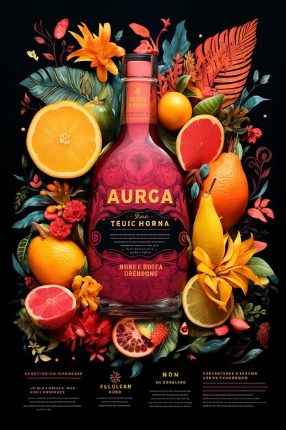 Foto colorido guava exótico mango fusion rum com um tropical e vibrante co conceito criativo ideias de design