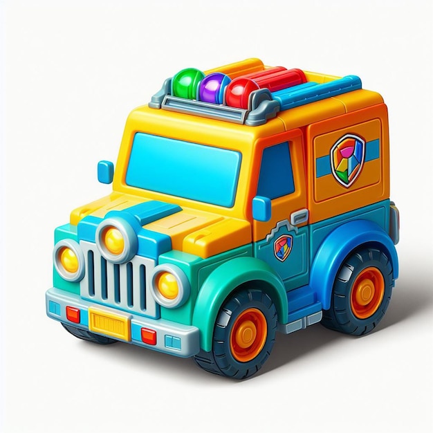 un colorido icono de coche de juguete para bebés