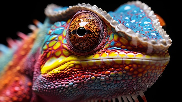 colorido lagarto foto generativo ai