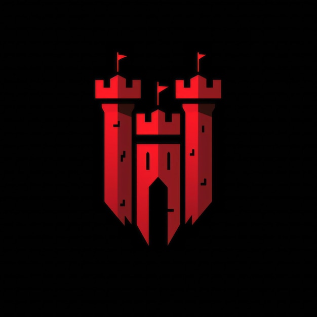 Foto el colorido logotipo del castillo aislado es un elemento de diseño moderno de tendencia hecho con ia generativa