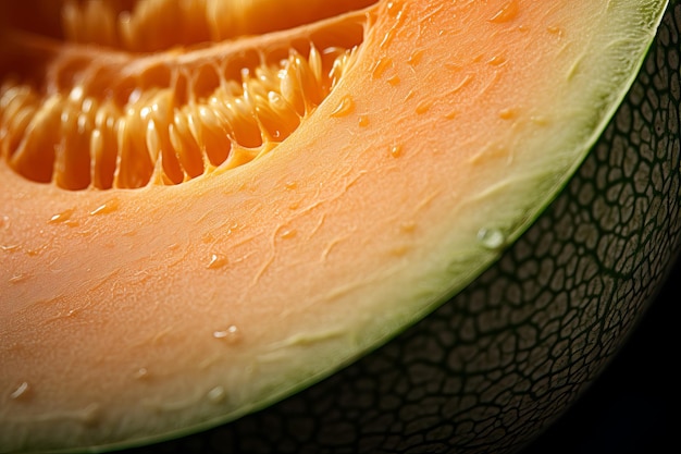 El colorido melón medio primer plano genera Ai