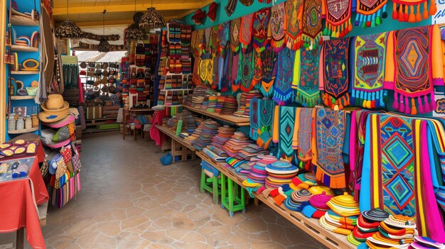 Un colorido mercado de artesanías locales