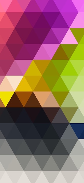 un colorido mosaico de triángulos con un fondo negro