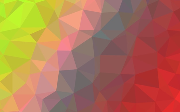 un colorido mosaico de triángulos con un fondo verde rojo amarillo y naranja