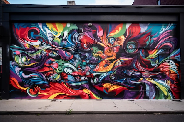 Un colorido mural que dice 'graffiti'