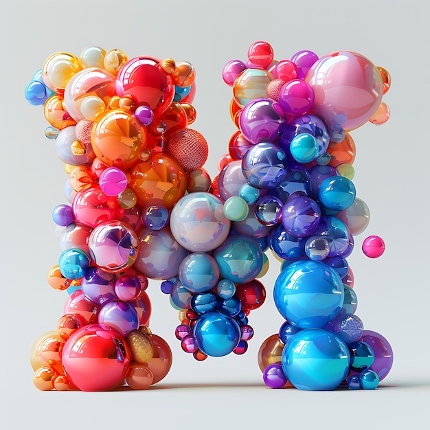 un colorido número 7 hecho de bolas de vidrio