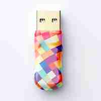 Foto colorido padrão quadrado usb flash drive com estilo ryan mcginley