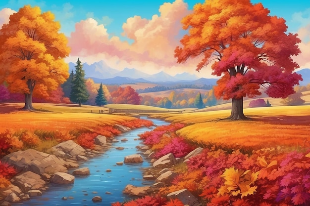 El colorido paisaje de otoño