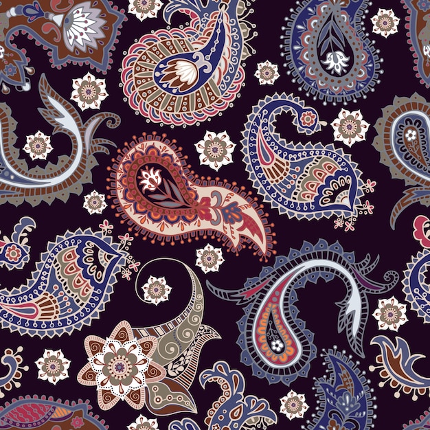 Colorido Paisley de patrones sin fisuras Telón de fondo decorativo original