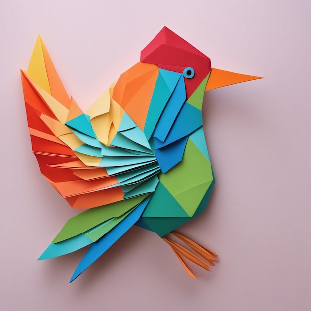 colorido pájaro origami