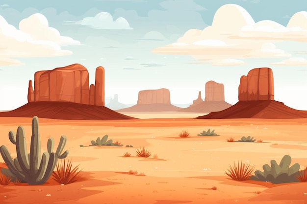 Un colorido papel tapiz del desierto con un colorido paisaje del desierto en el fondo