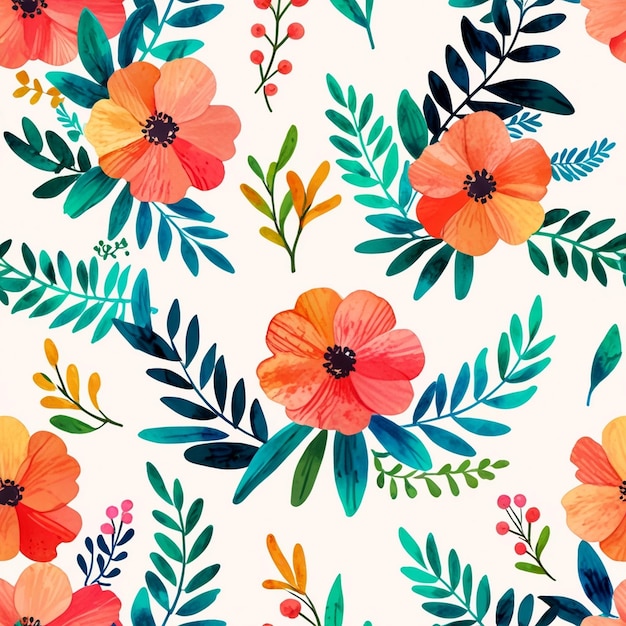 un colorido papel tapiz floral con una variedad de flores
