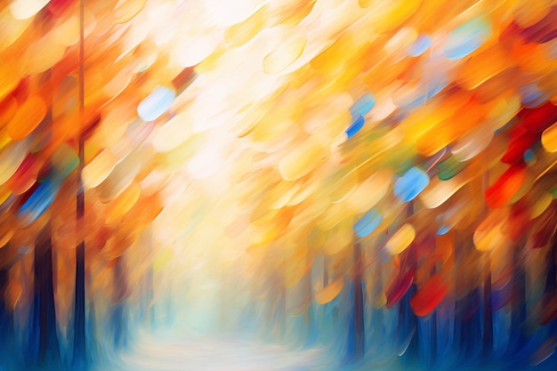 El colorido patrón abstracto del borroso paisaje de otoño