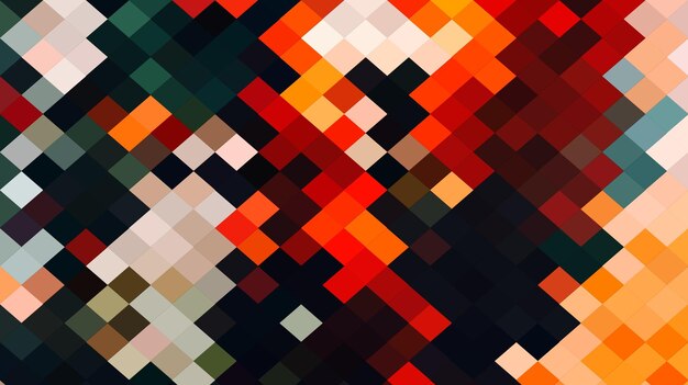 Un colorido patrón abstracto de cuadrados y triángulos
