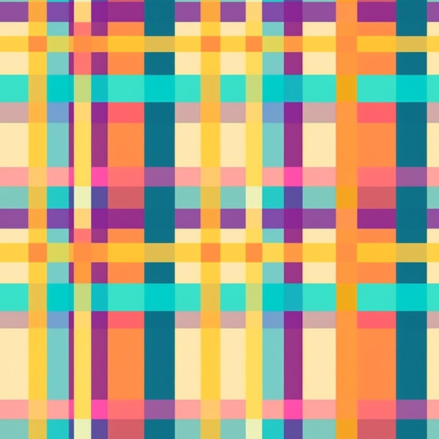 Foto un colorido patrón a cuadros con cuadrados en diferentes colores ai generativo