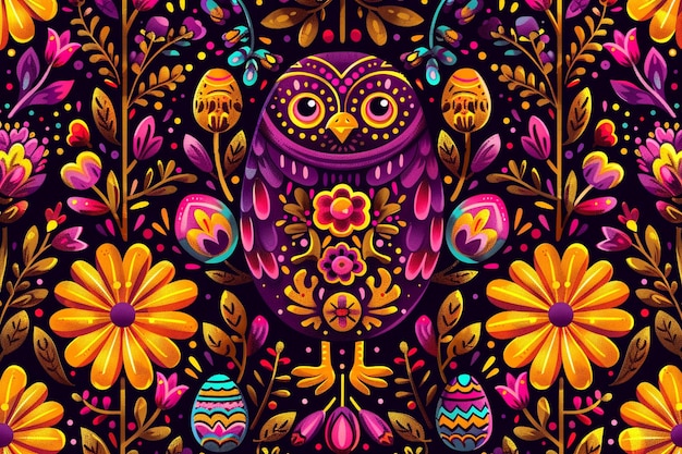 Foto el colorido patrón del día de pascua