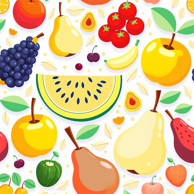 El colorido patrón de la fruta