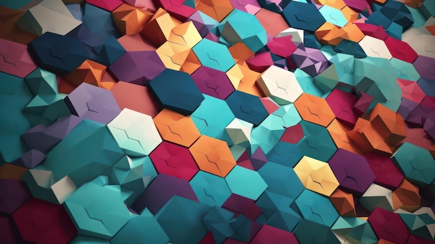 Un colorido patrón hexagonal con la palabra en él