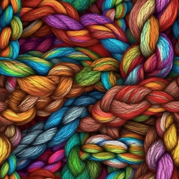 Foto un colorido patrón de hilos e hilos.