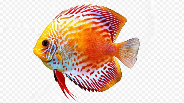 Foto el colorido pez disco la elegancia acuática transparente
