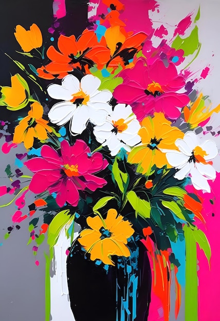Foto colorido ramo de flores arte de pared pintura impresión lienzo decoración de pared