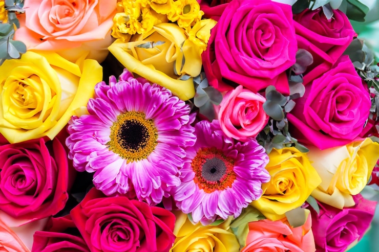 Foto colorido ramo de flores