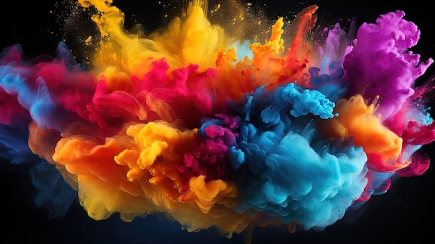 El colorido y realista festival de Holi Generative Ai