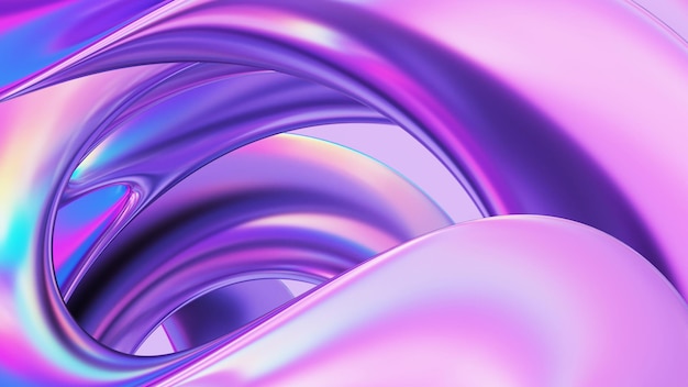 Un colorido remolino de fondo iridiscente de cromo púrpura claro