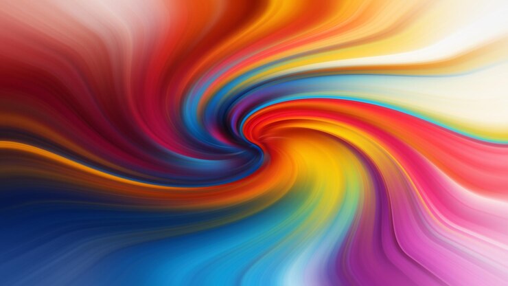 Foto un colorido remolino de pintura con un fondo blanco.