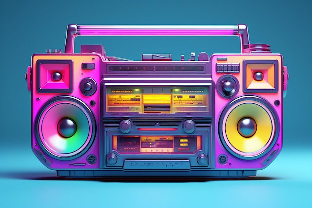 Colorido Retro Boombox Generativo Ai