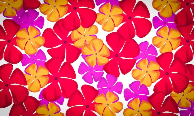 Colorido rojo amarillo y rosa flor tropical dibujado a mano acuarela pintura digital