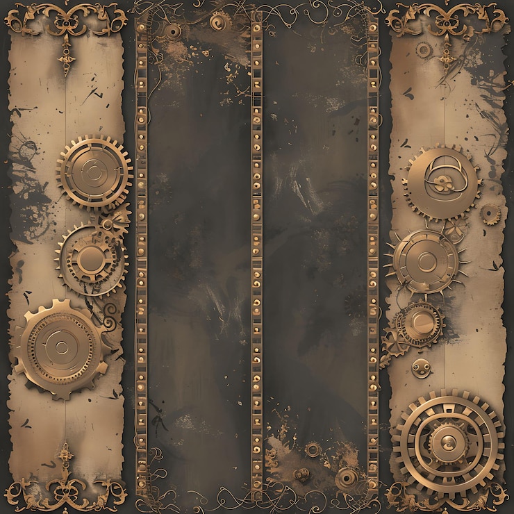 Foto colorido steampunk contraption expo panel design com engrenagens ornamentadas uma ilustração item de tendência