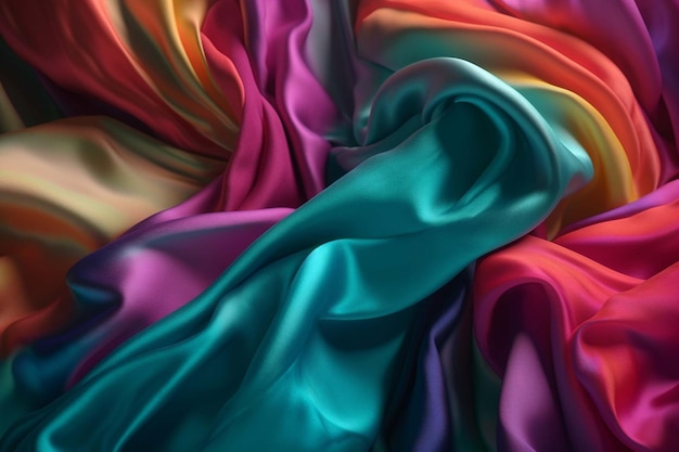 Foto un colorido tejido multicolor
